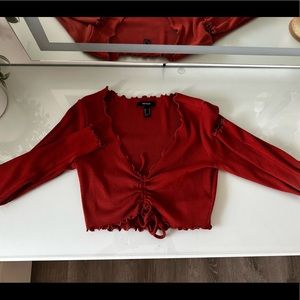 Ribbed Longsleeve Crop top scrunch top